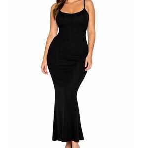 SKIMS Soft Ribbed Maxi Tank Dress Bodycon Sleeveless Scoop Back L